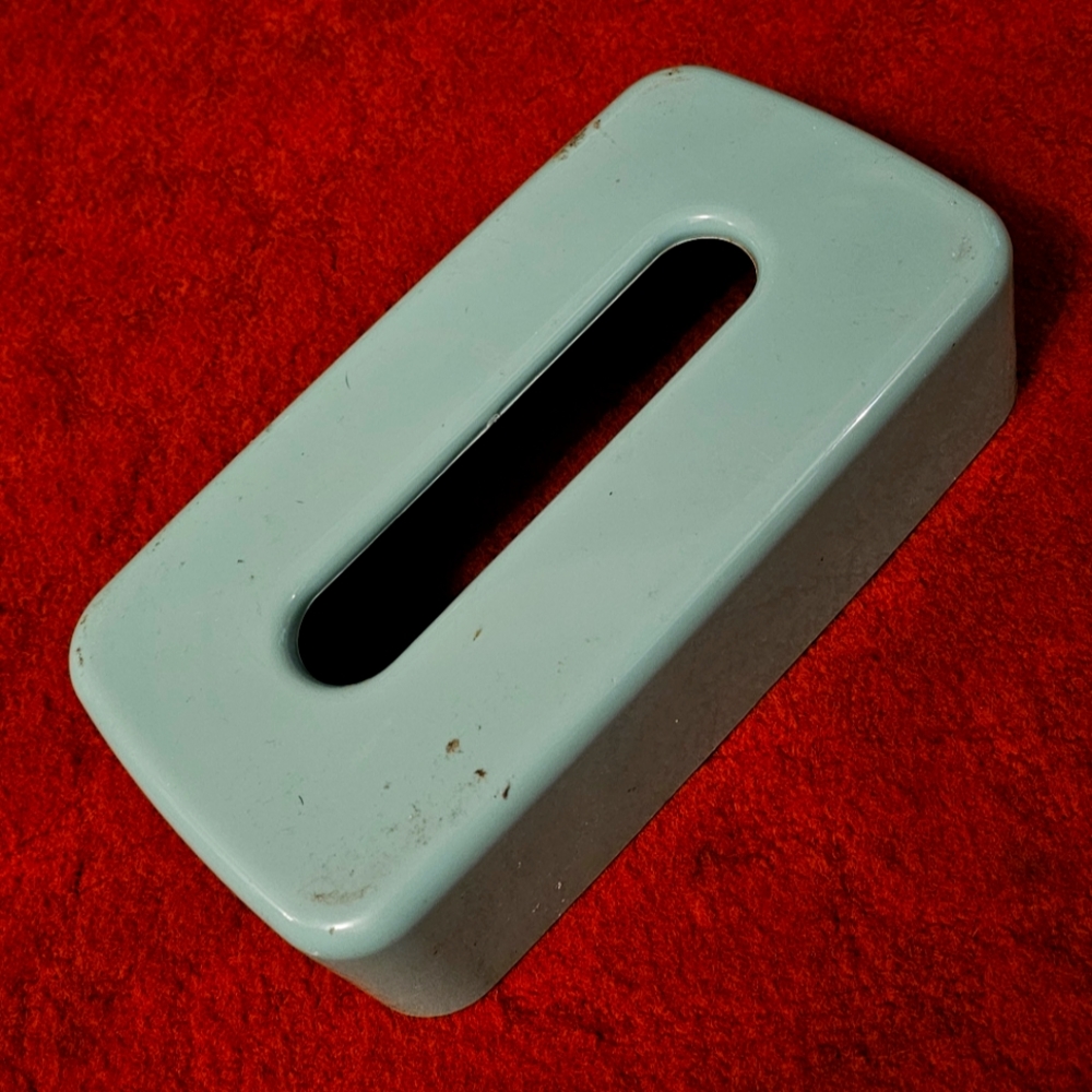 Vtg Blue Rectangular Tissue Box Cover Holder Melamine Hygiene Industries